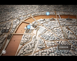 Die Karte von London - man kann nur zu anderen Orten springen, wenn es dem linearen Spielger�st gef�llt 
