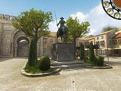 The Plaza de la Mancha pleases the eye, but is a bit unpeopled