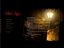 Hauptmen� links - hier mit der Ingame-Hilfe