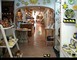 Through the pottery-shop we get to ....