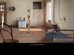 Zur Visualisierung: Bender steht im Hintergrund vor der Stuhllehne, die im Vordergrund sein sollte.