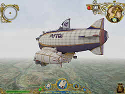 Auch mit dem Zeppelin ist unser Held unterwegs