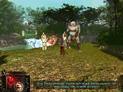 If Bradwen should fight or speak to the mighty ogre you decide with a mouse click 