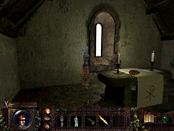 The small church in Tintagel from part 1 can be entered in part 2