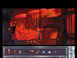 Lava falls in the world of the dwarves