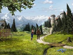 Heidi, die hier halb hinter den Hintergr�nden verschwindet, sieht Alix aus Simon the Sorcerer 3 nicht un�hnlich, besonders das Dekollet�.