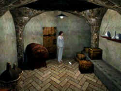 Victoria in the wine cellar