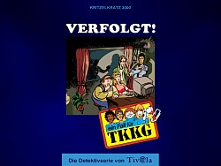 Der Startbildschirm mit TKKG-Titelmusik