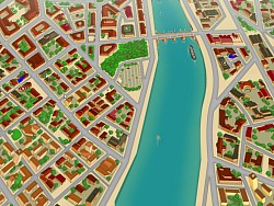 Wegpunkte werden im Stadtplan durch gr�ne F�hnchen gekennzeichnet