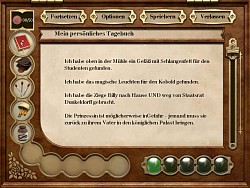 Hauptmen� mit Inventar und Aufgabenliste